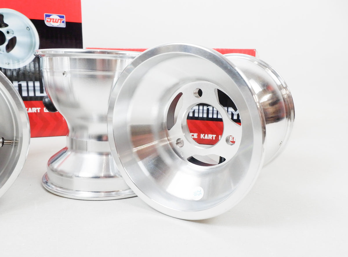 DWT Douglas Aluminium Silver 130/180mm Wet Wheel Rim Set LMR Kart Store