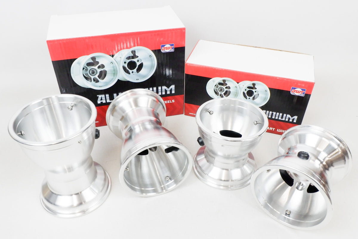 DWT Douglas Aluminium Silver 130/180mm Wet Wheel Rim Set LMR Kart Store