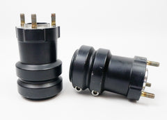 Black Double Bolt 50mm x 115mm Long Rear Hub Set