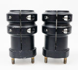 Black Double Bolt 50mm x 115mm Long Rear Hub Set