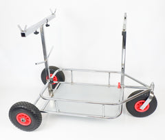 Chrome 3 Wheel Trolley with Shelf