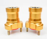 Gold Aluminium 25mm x 75mm Front Hub Set