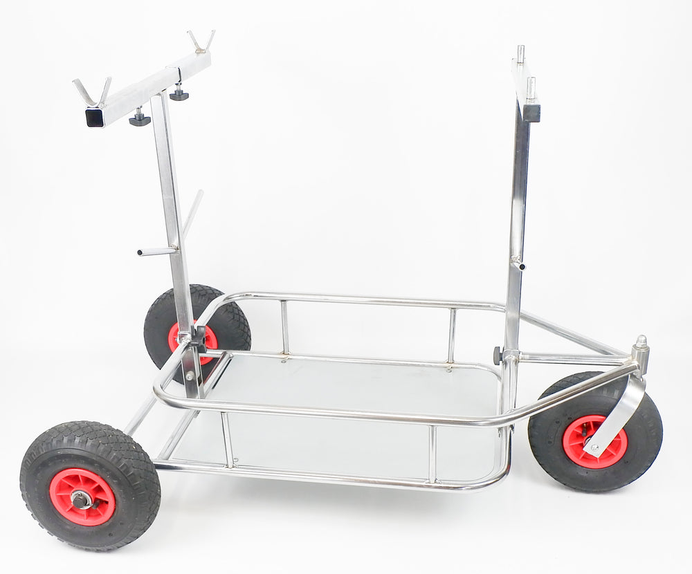 Chrome 3 Wheel Trolley with Shelf
