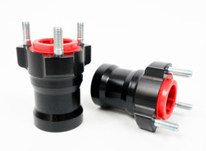 Pair of Black Aluminium 25mm x 75mm Front Hubs