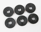 Set of 6 Black 20mm x 4mm Rubber Floor Tray Washers