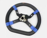CKR Flat Bottom Black / Blue Steering Wheel with Angled Boss