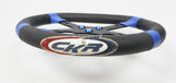 CKR Flat Bottom Black / Blue Steering Wheel with Angled Boss