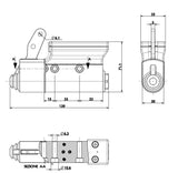 Righetti Ridolfi MA20 Black Aluminium Brake Master Cylinder