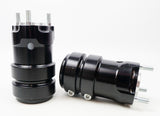 Black Double Bolt 50mm x 120mm Long Rear Hub Set