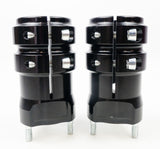 Black Double Bolt 50mm x 120mm Long Rear Hub Set