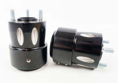 Black Double Bolt 50mm x 95mm Rear Hub Set