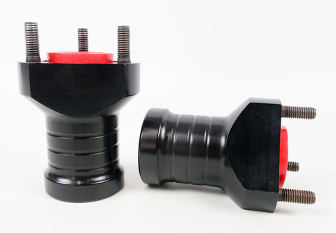 Pair of Black Aluminium 25mm x 82mm Front Hubs