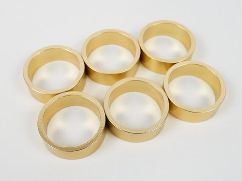 Set of 6 25mm x 10mm Gold Universal Stub Axle Spacers