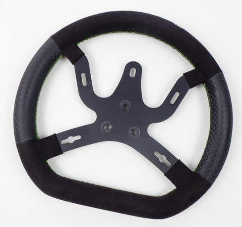 TB Kart S55M Black Flat Bottom Steering Wheel