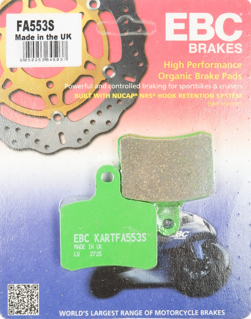 EBC OTK Tony Kart 2017 - Current BWD / BSD Soft Brake Pad Set FA553S