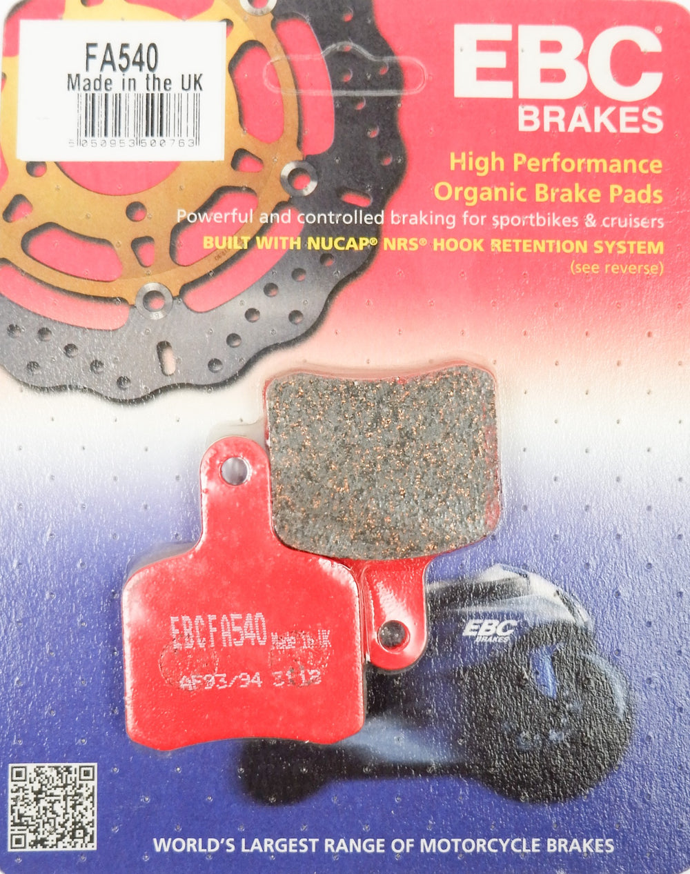EBC OTK Tony Kart 2004 - 2016 Rear Hard Brake Pad Set FA540