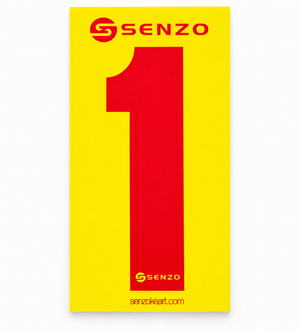Set of 4 Senzo Red Race Number Yellow Background