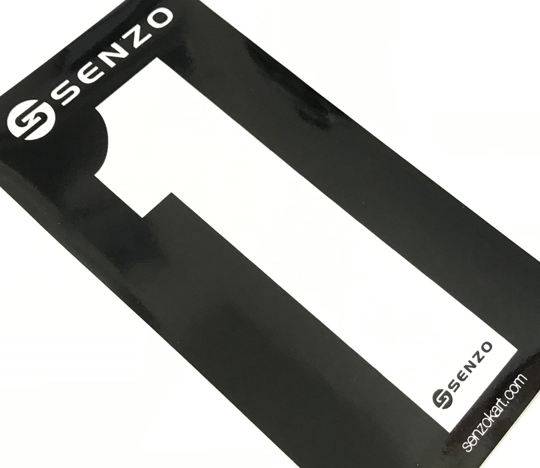 Set Di 4 Senzo Bianco Numero Gara 1 Rosso Sfondo Rotax Tkm Kart